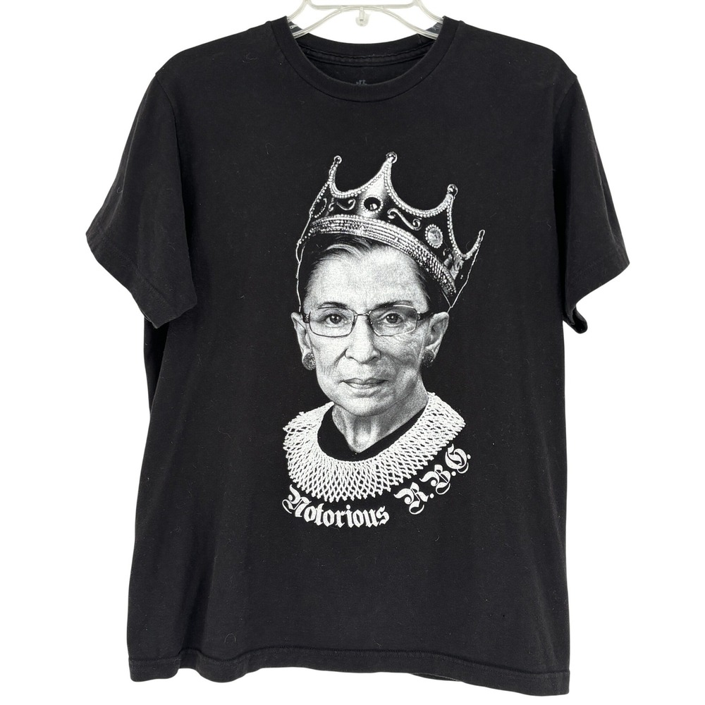 Notorious RBG Ruth Bader Ginsburg Black Graphic T Shirt Womens Medium